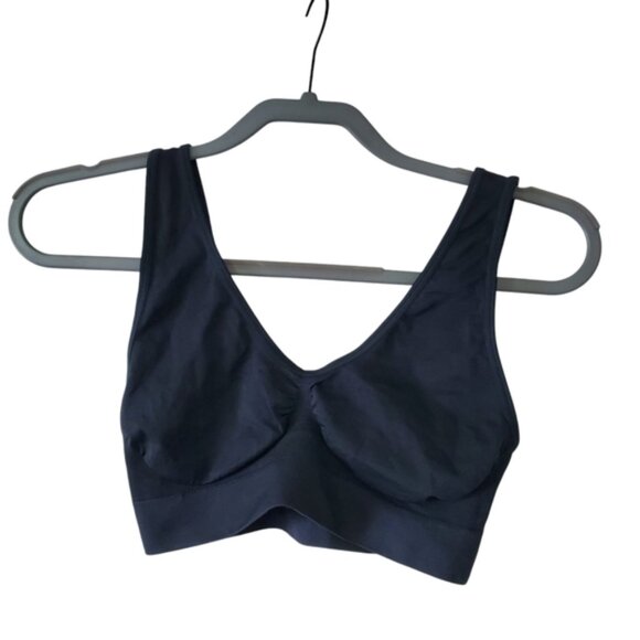 Rhonda Shear Ahh Bra Black Comfort Support Lounge Bra L - Picture 2 of 4